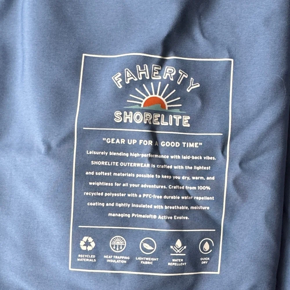 Faherty Shorelite Surf Stripe hooded Jacket, blue nights - Picture 7 of 8
